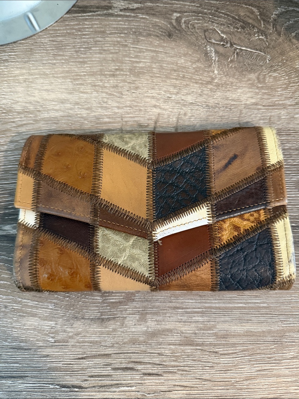 Miss Tony Lama Patchwork Genuine Leather Vintage Wallet